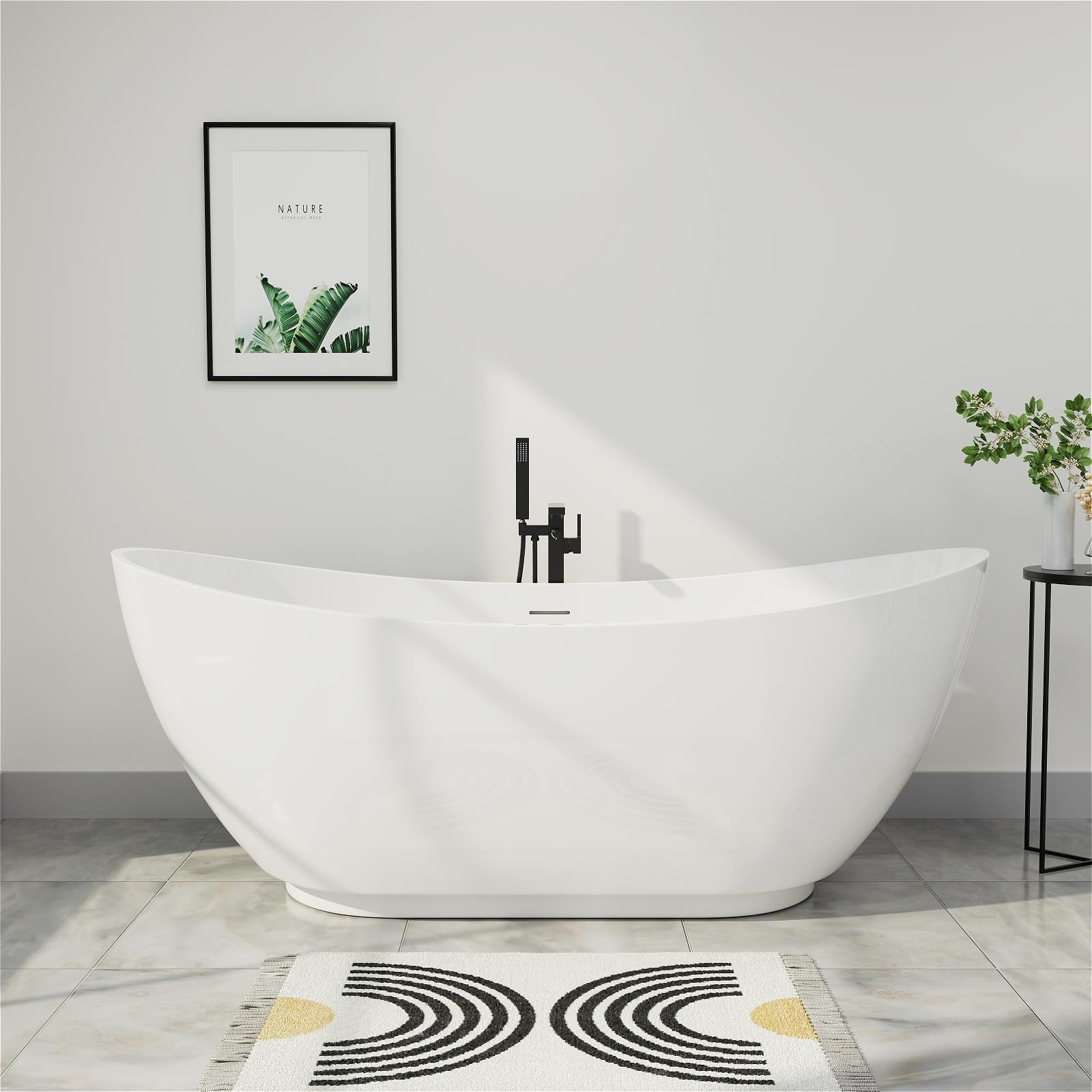 Alvana 69'' Freestanding Bathtub Solid Surface Soaking Tubs - On Sale ...